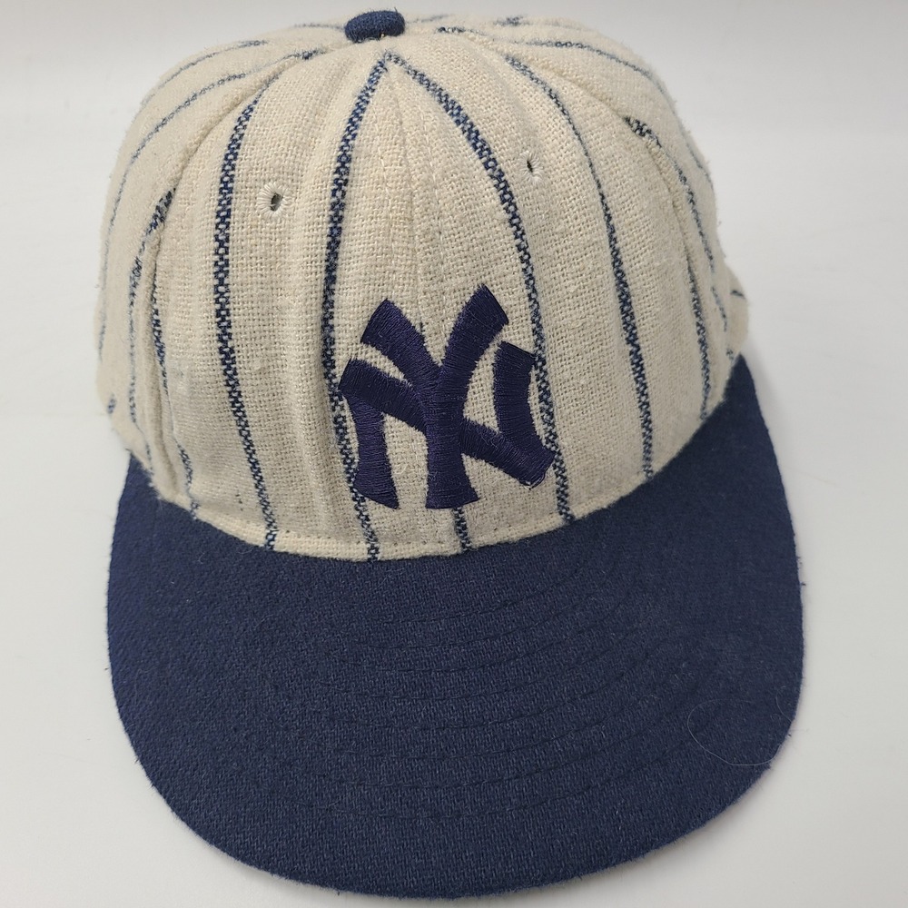Vintage New York Yankees Hat Fitted 6 3/4 American Needle MLB Pinstripe Wool